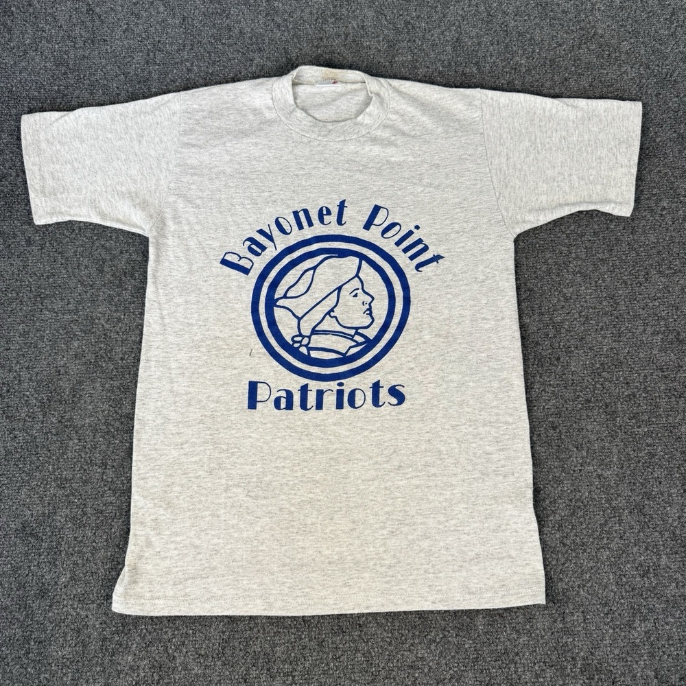 Vintage Bayonet Point‎ Middle School Patriots Florida Graphic T-Shirt USA 80s